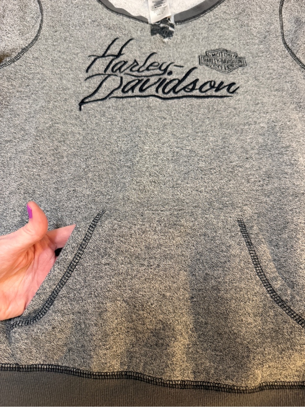Harley-Davidson Wisconsin Gray Crewneck Long Sleeve Cuffed Sweatshirt XL - Picture 13 of 14